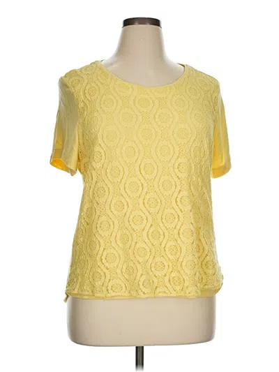 Pre-owned Croft & Barrow Short Sleeve Blouse In Yellow