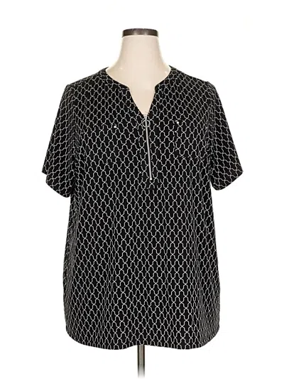 Pre-owned Croft & Barrow Short Sleeve Henley Shirt In Black