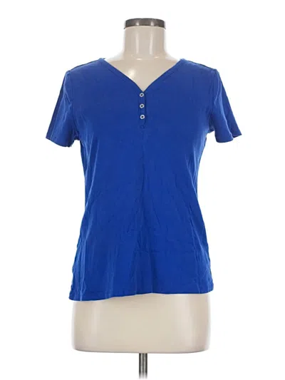 Pre-owned Croft & Barrow Short Sleeve Henley Shirt In Blue
