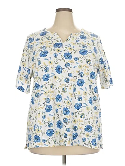 Pre-owned Croft & Barrow Short Sleeve Henley Shirt In Blue