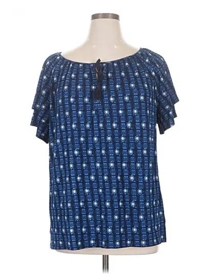 Pre-owned Croft & Barrow Short Sleeve Henley Shirt In Blue