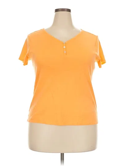 Pre-owned Croft & Barrow Short Sleeve Henley Shirt In Orange