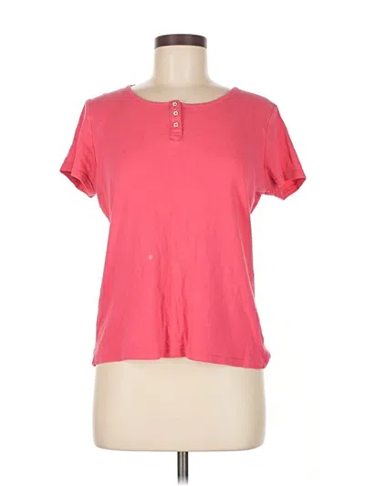 Pre-owned Croft & Barrow Short Sleeve Henley Shirt In Pink