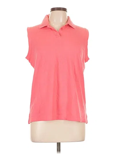 Pre-owned Croft & Barrow Short Sleeve Polo Shirt In Pink