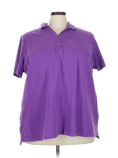 Pre-owned Croft & Barrow Short Sleeve Polo Shirt In Purple