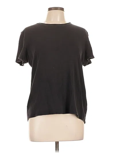 Pre-owned Croft & Barrow Short Sleeve Top Black Crew Neck Tops