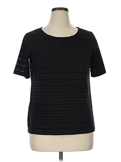 Pre-owned Croft & Barrow Short Sleeve Top Black Crew Neck Tops
