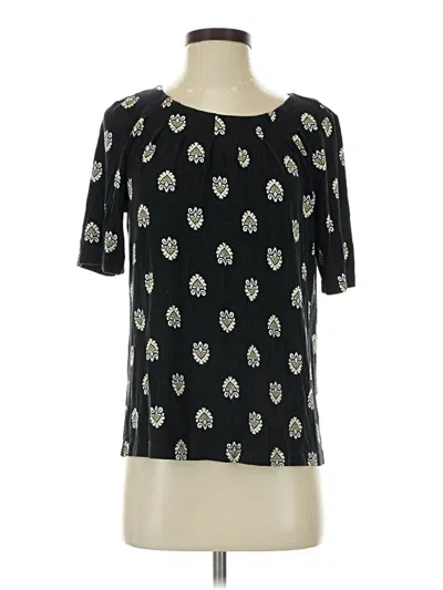 Pre-owned Croft & Barrow Short Sleeve Top Black Keyhole Neckline Tops