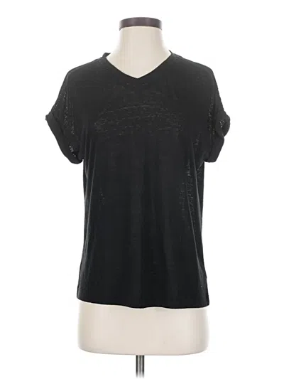 Pre-owned Croft & Barrow Short Sleeve Top Black V Neck Tops