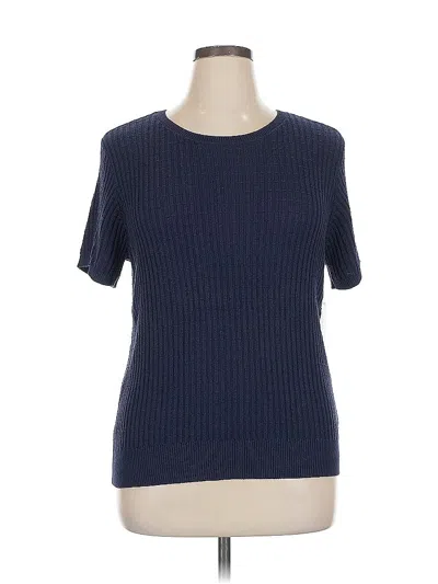 Pre-owned Croft & Barrow Short Sleeve Top Blue Crew Neck Tops