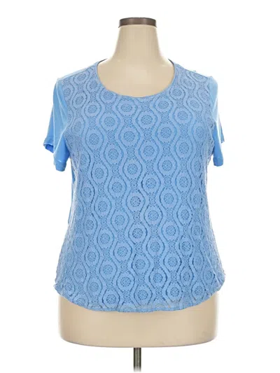 Pre-owned Croft & Barrow Short Sleeve Top Blue Scoop Neck Tops