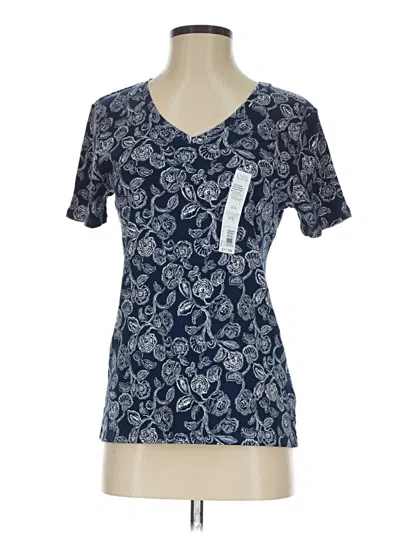Pre-owned Croft & Barrow Short Sleeve Top Blue V-neck Tops