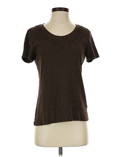 Pre-owned Croft & Barrow Short Sleeve Top Brown Scoop Neck Tops