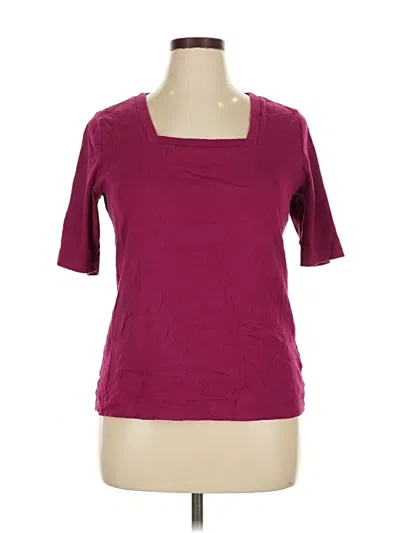 Pre-owned Croft & Barrow Short Sleeve Top Burgundy Scoop Neck Tops