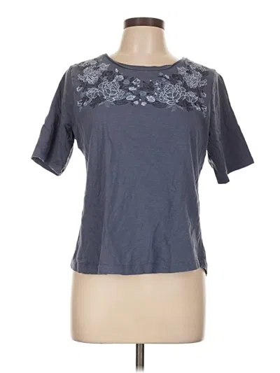 Pre-owned Croft & Barrow Short Sleeve Top Gray Crew Neck Tops