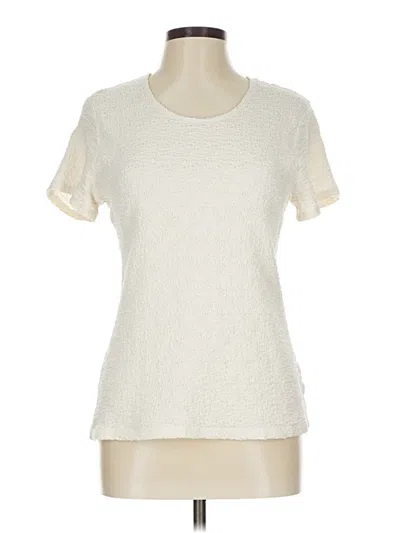 Pre-owned Croft & Barrow Short Sleeve Top Ivory Crew Neck Tops
