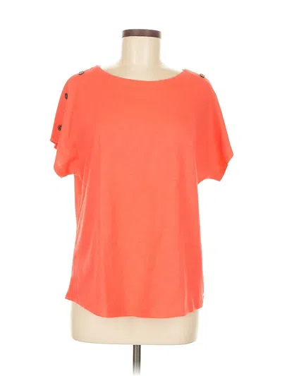 Pre-owned Croft & Barrow Short Sleeve Top Orange Boatneck Tops
