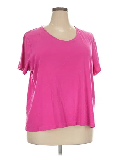 Pre-owned Croft & Barrow Short Sleeve Top Pink Scoop Neck Tops