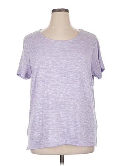 Pre-owned Croft & Barrow Short Sleeve Top Purple Crew Neck Tops