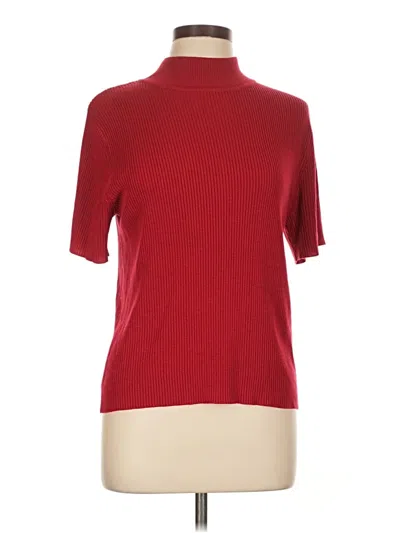 Pre-owned Croft & Barrow Short Sleeve Top Red Turtleneck Tops