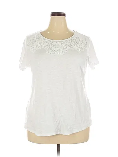 Pre-owned Croft & Barrow Short Sleeve Top Silver Keyhole Neckline Tops