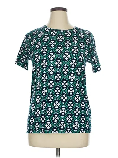 Pre-owned Croft & Barrow Short Sleeve Top Teal Square Neckline Tops