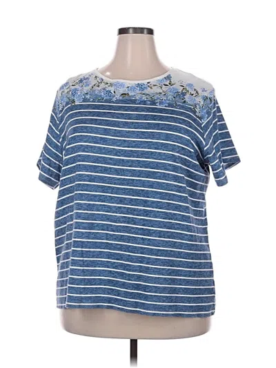 Pre-owned Croft & Barrow Short Sleeve T-shirt In Blue