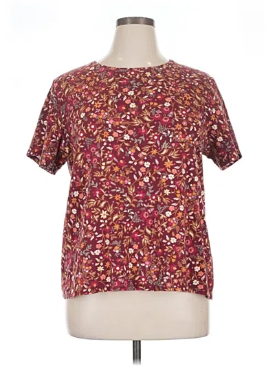 Pre-owned Croft & Barrow Short Sleeve T-shirt In Burgundy