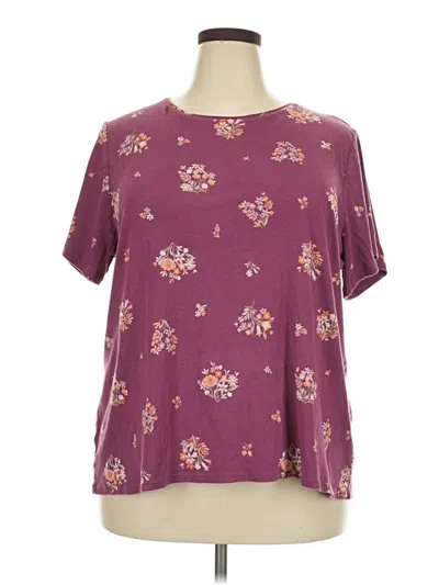 Pre-owned Croft & Barrow Short Sleeve T-shirt In Burgundy