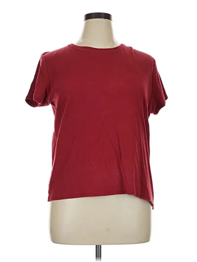 Pre-owned Croft & Barrow Short Sleeve T-shirt In Burgundy