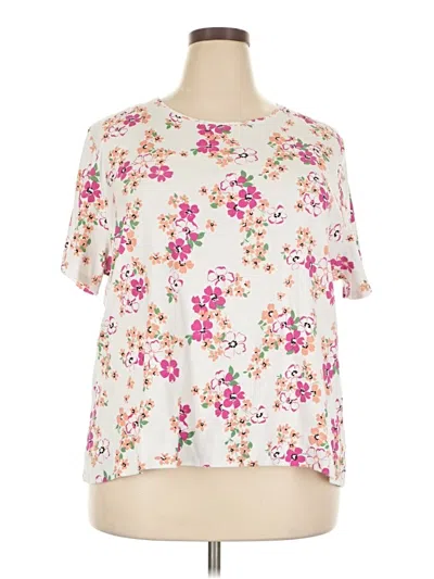 Pre-owned Croft & Barrow Short Sleeve T-shirt In Ivory