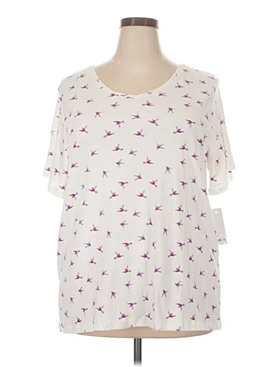 Pre-owned Croft & Barrow Short Sleeve T-shirt In Ivory