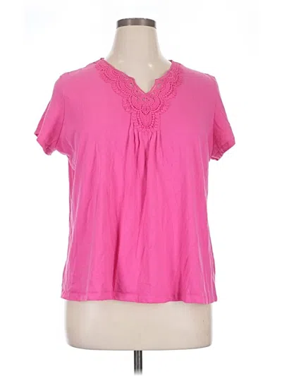 Pre-owned Croft & Barrow Short Sleeve T-shirt In Pink