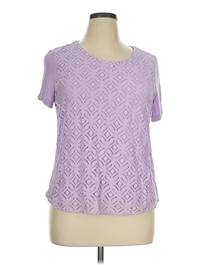 Pre-owned Croft & Barrow Short Sleeve T-shirt In Purple