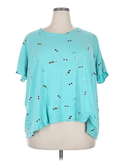 Pre-owned Croft & Barrow Short Sleeve T-shirt In Teal