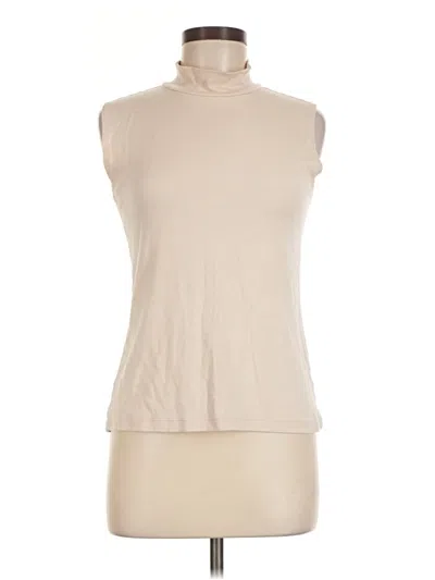 Pre-owned Croft & Barrow Short Sleeve Turtleneck In Tan