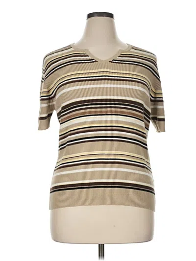 Pre-owned Croft & Barrow Short Sleeve Turtleneck In Tan