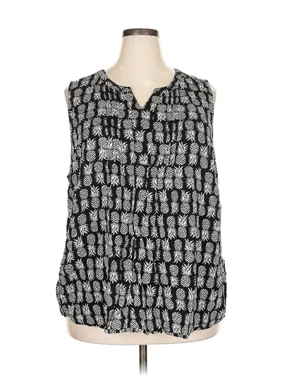 Pre-owned Croft & Barrow Sleeveless Blouse In Black