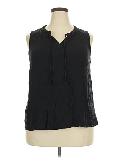 Pre-owned Croft & Barrow Sleeveless Blouse In Black