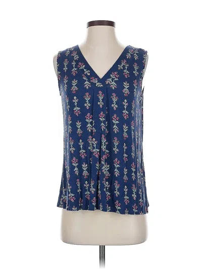 Pre-owned Croft & Barrow Sleeveless Blouse In Blue