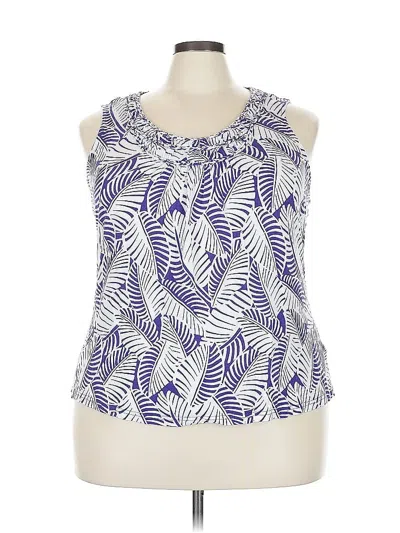 Pre-owned Croft & Barrow Sleeveless Blouse In Blue