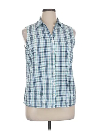Pre-owned Croft & Barrow Sleeveless Blouse In Blue