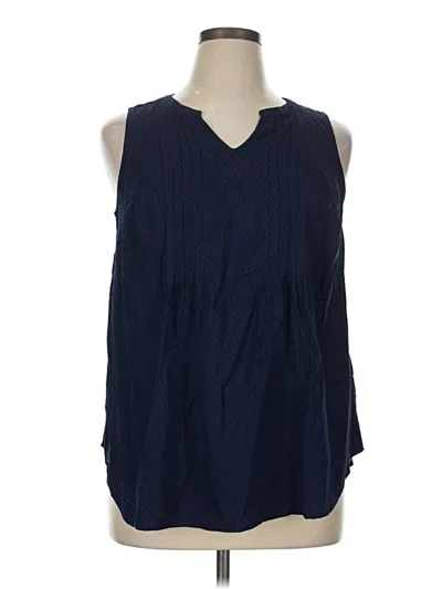 Pre-owned Croft & Barrow Sleeveless Blouse In Blue