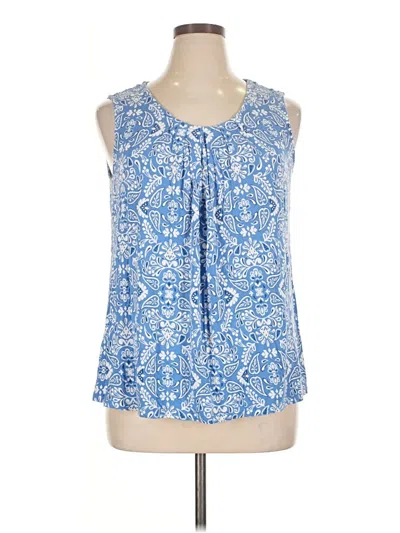 Pre-owned Croft & Barrow Sleeveless Blouse In Blue
