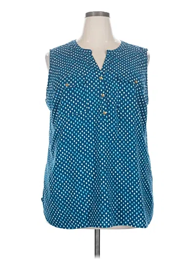 Pre-owned Croft & Barrow Sleeveless Blouse In Blue