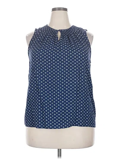 Pre-owned Croft & Barrow Sleeveless Blouse In Blue