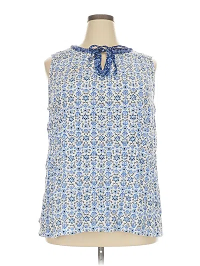 Pre-owned Croft & Barrow Sleeveless Blouse In Blue