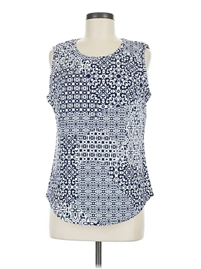 Pre-owned Croft & Barrow Sleeveless Blouse In Blue