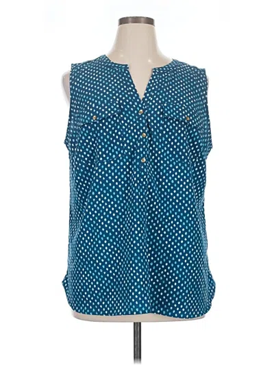 Pre-owned Croft & Barrow Sleeveless Blouse In Blue