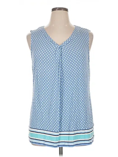 Pre-owned Croft & Barrow Sleeveless Blouse In Blue